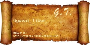 Gyovai Tibor névjegykártya